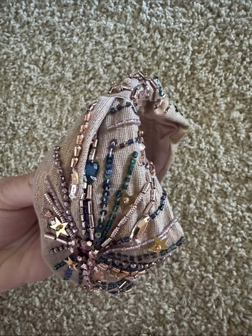 Accessorize Pink Knotted Beaded Embellished Headband